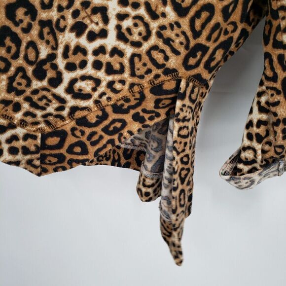 Umgee 2xl Leopard Print Sweater Womens Brown Black Cuffed Sleeve Oversized Boxy - Picture 8 of 12
